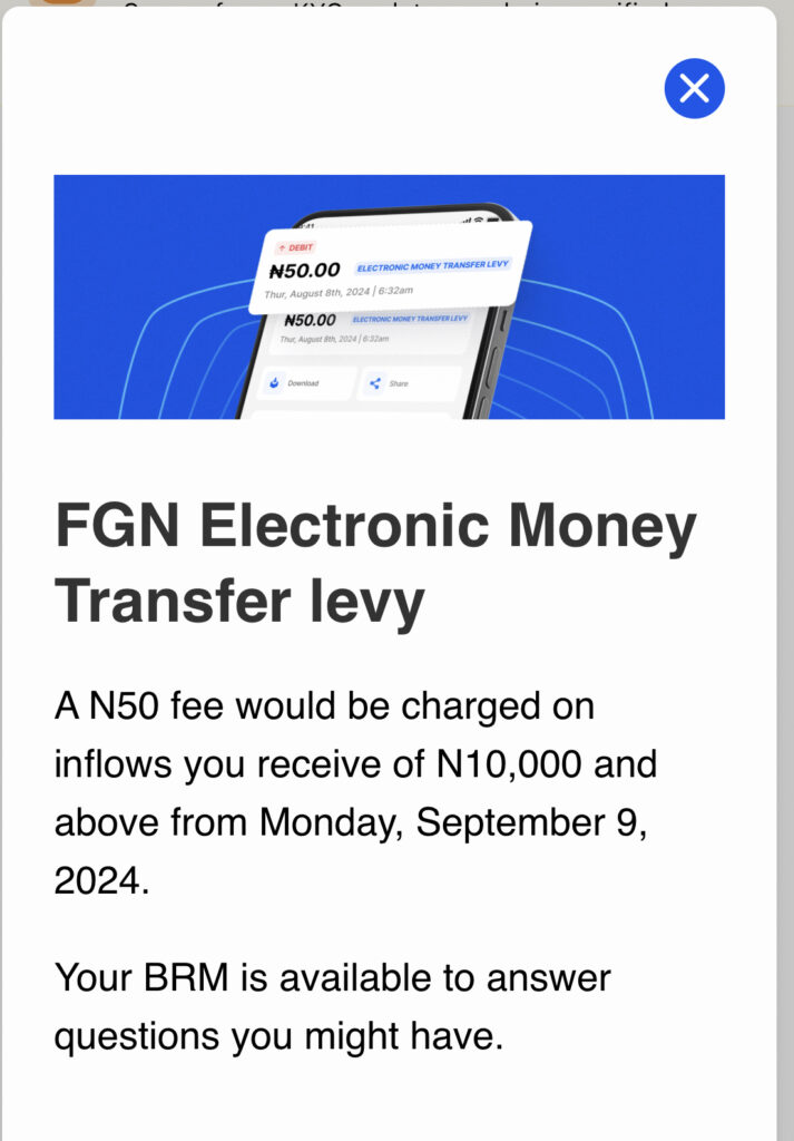 FGN Imposes N50 Transfer Levy on Transactions Above N10,000 via Moniepoint, Opay