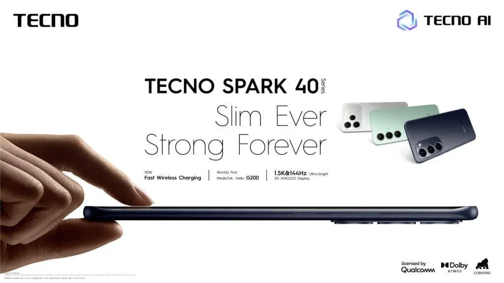 Tecno Launches The Slimmest Phone In History With Spark 40 Series
